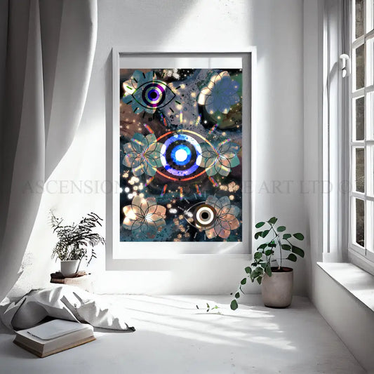 Meditation art print, third eye wall art