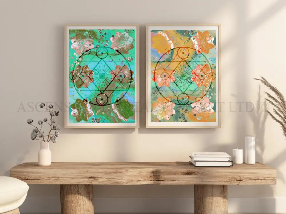 Seed of life art print, sacred geometry wall art