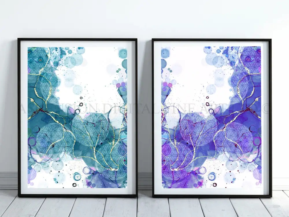 Vibrant Abstract Art Prints | Set of Two