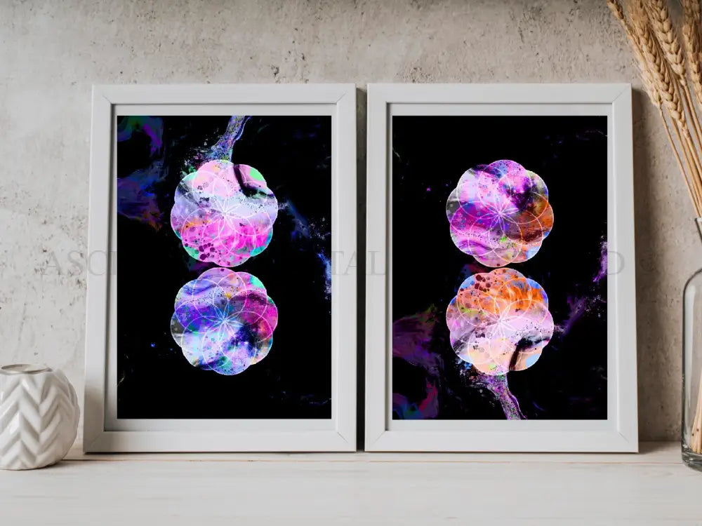 Sacred geometry art prints, seed of life wall art