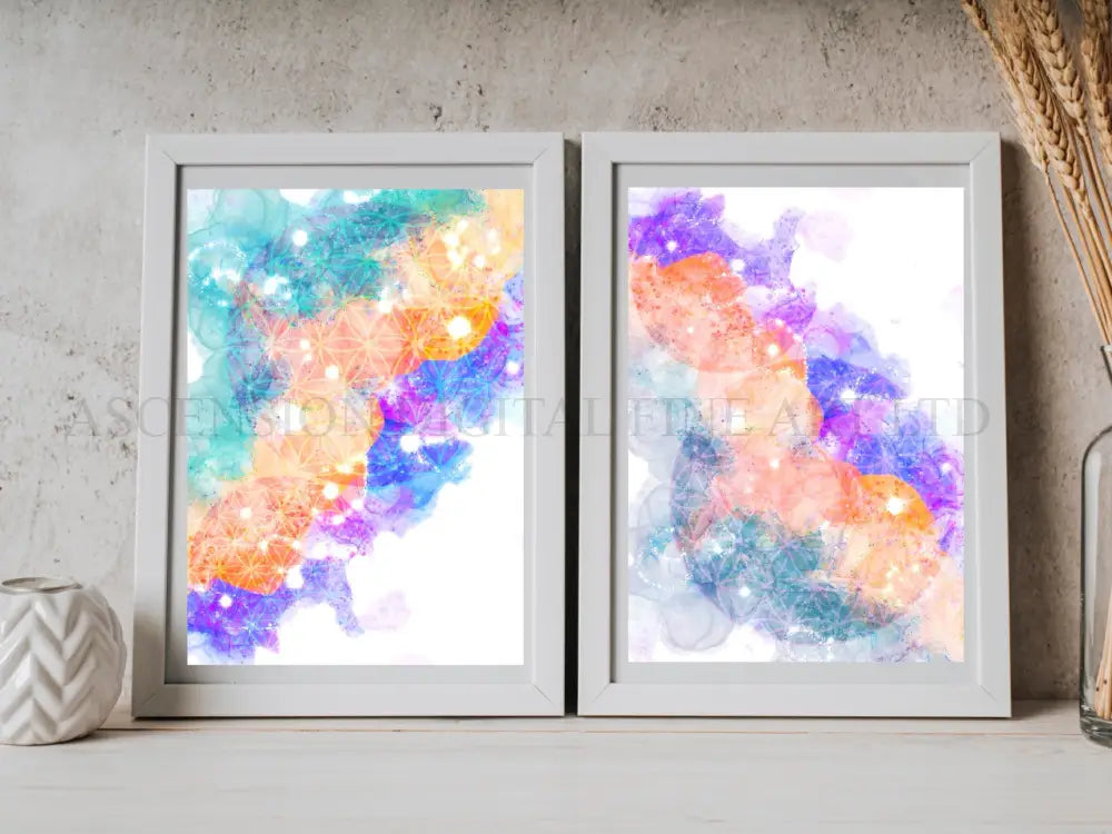 Flower of life art print, sacred geometry wall art