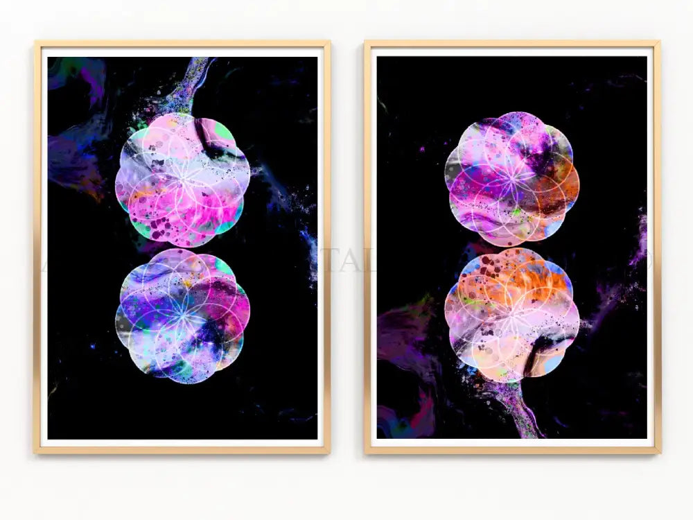Sacred geometry art prints, seed of life wall art