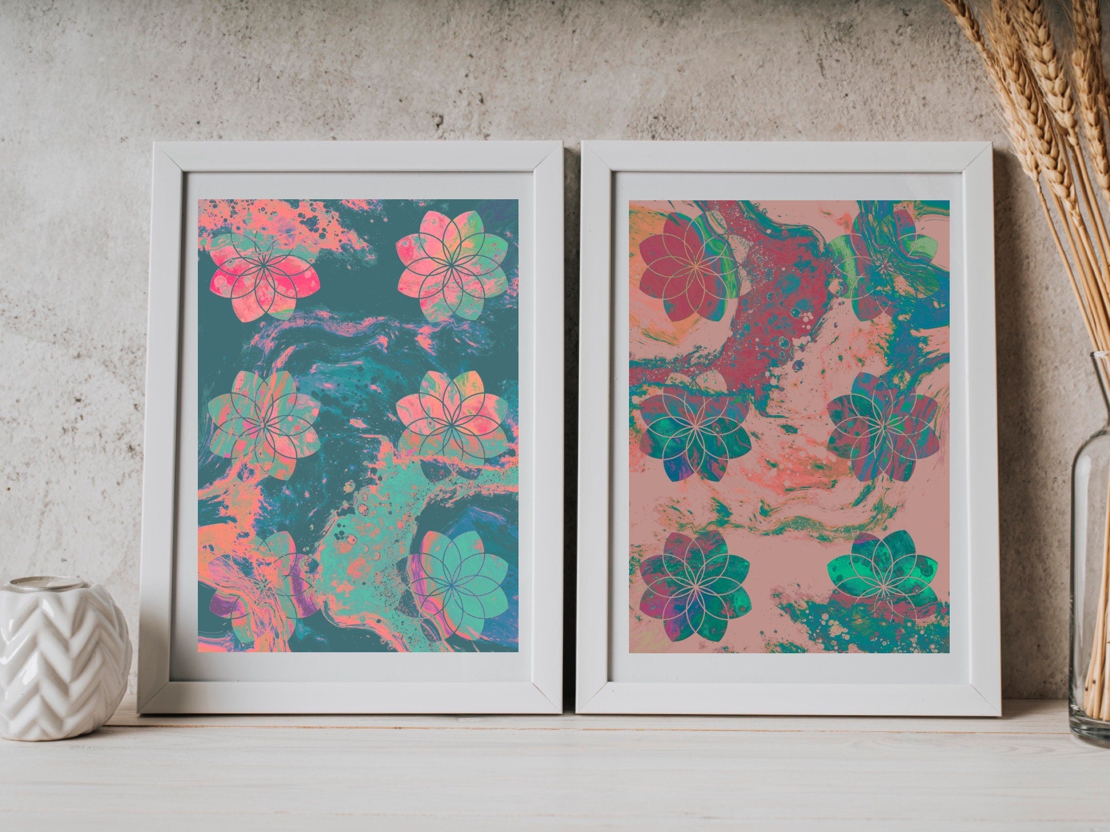 Seed of life art print, spiritual wall art